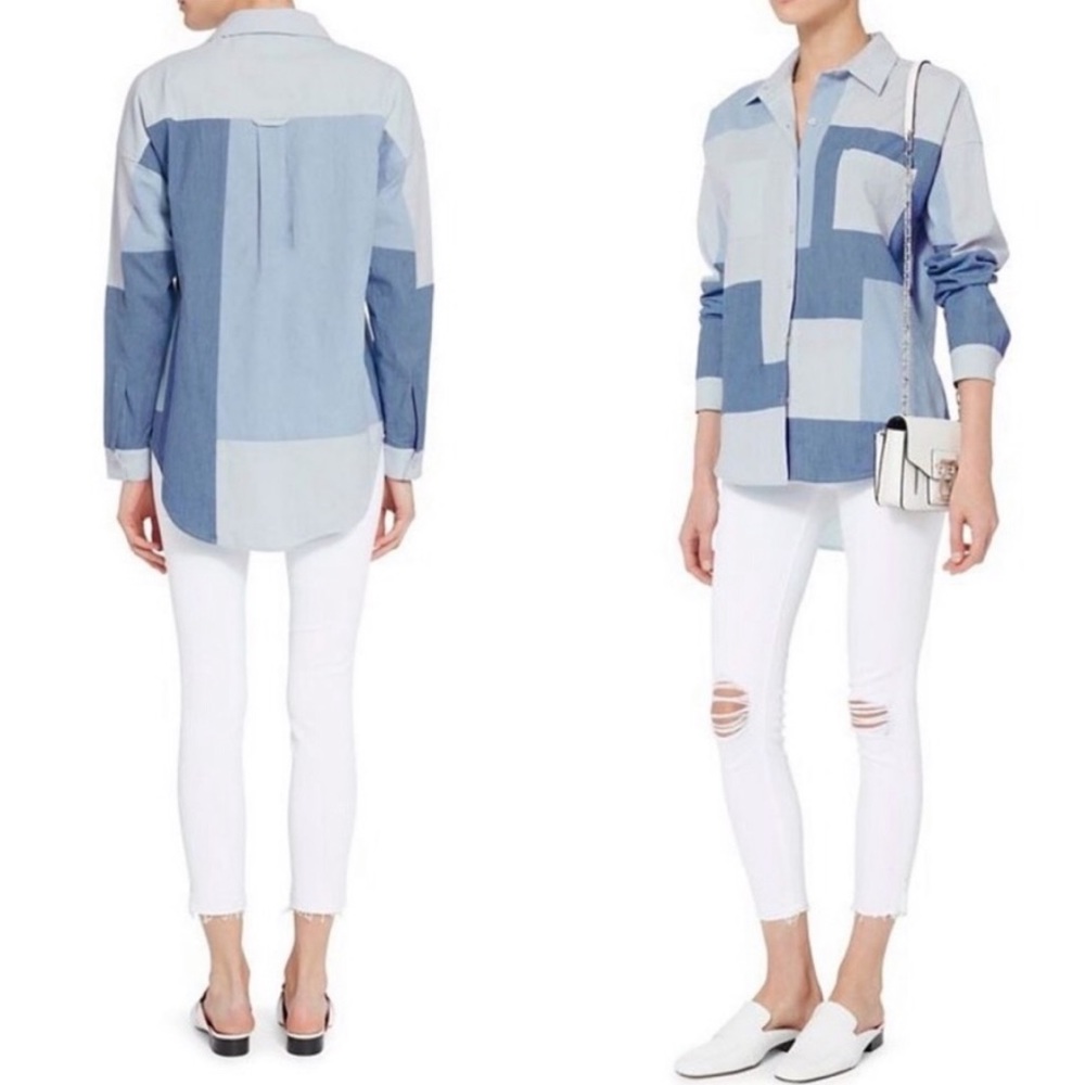 Nsf Patchwork Button Down Shirt - image 4